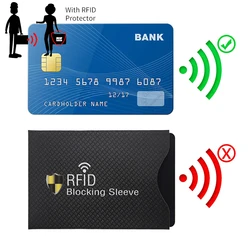 Protector de tarjeta de crédito RFID, funda de bloqueo de tarjetero, funda de piel, protección de tarjeta bancaria, funda de prevención de robo de identidad