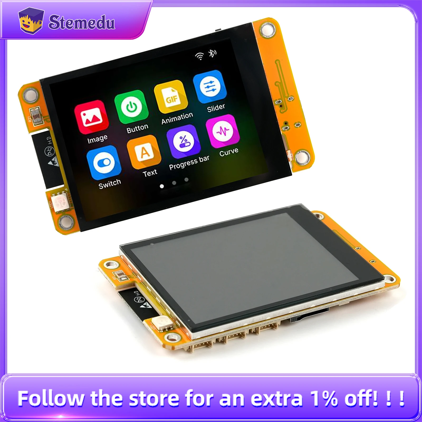 

JC2432W328 Series ESP32 2,8-дюймовый IPS модуль дисплея стандартной четкости TFT-TN ST7789 Резистивный сенсорный/емкостный сенсорный экран