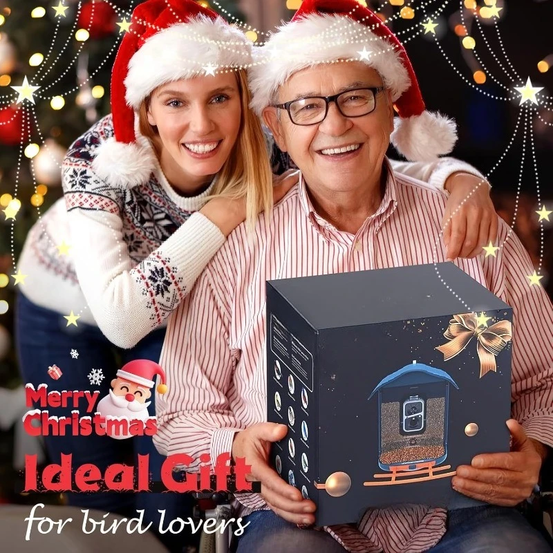 وحدة تغذية PAV-Bird مع كاميرا 2K HD، بطاقة 64 جيجابايت، AI تحديد أنواع الطيور بيت الطيور الذكي مع كاميرا تعمل بالطاقة الشمسية،