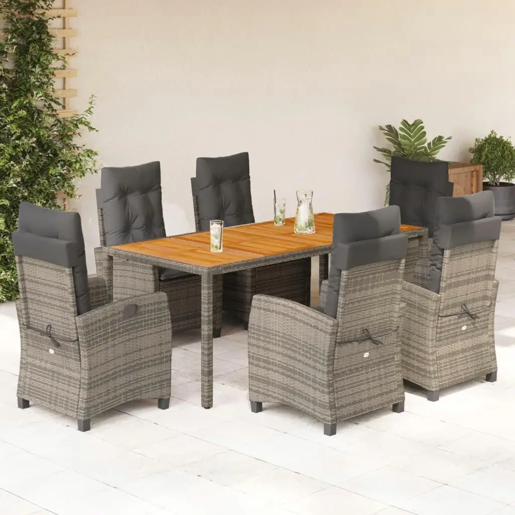 

Elegant Grey Garden Dining Set Outdoor Furniture Dark Grey Color Modern Design for Patio and Garden Spaces