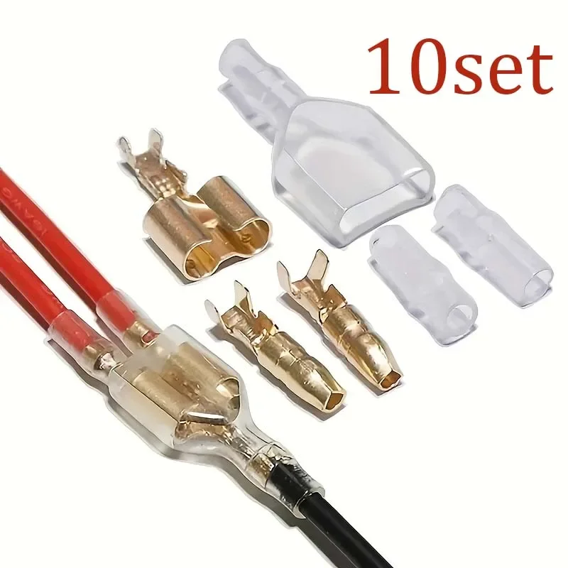 10Set 4.0MM Double Confucius Bullet Insert Spring with Sheath Bullet Terminal Car Electrical Wire Connector