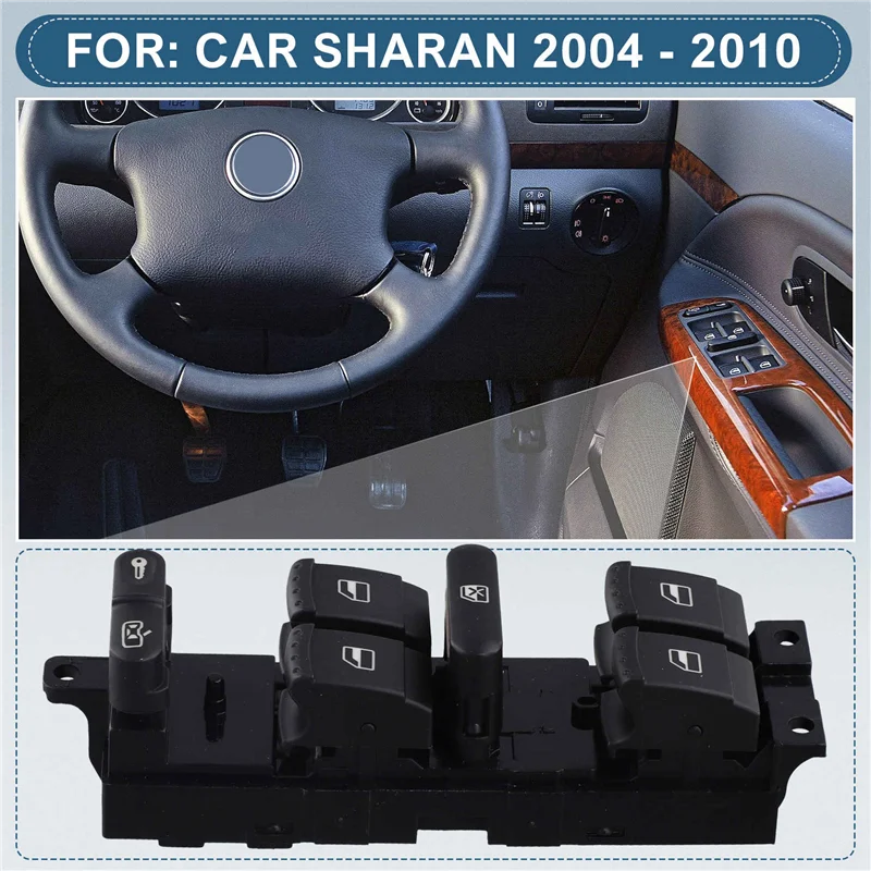 

AMEXIAOXU Electric Master Power Window Control Lifter Switch Car Glass Button 7M3959857D For VW Sharan Seat Alhambra 2004-2010