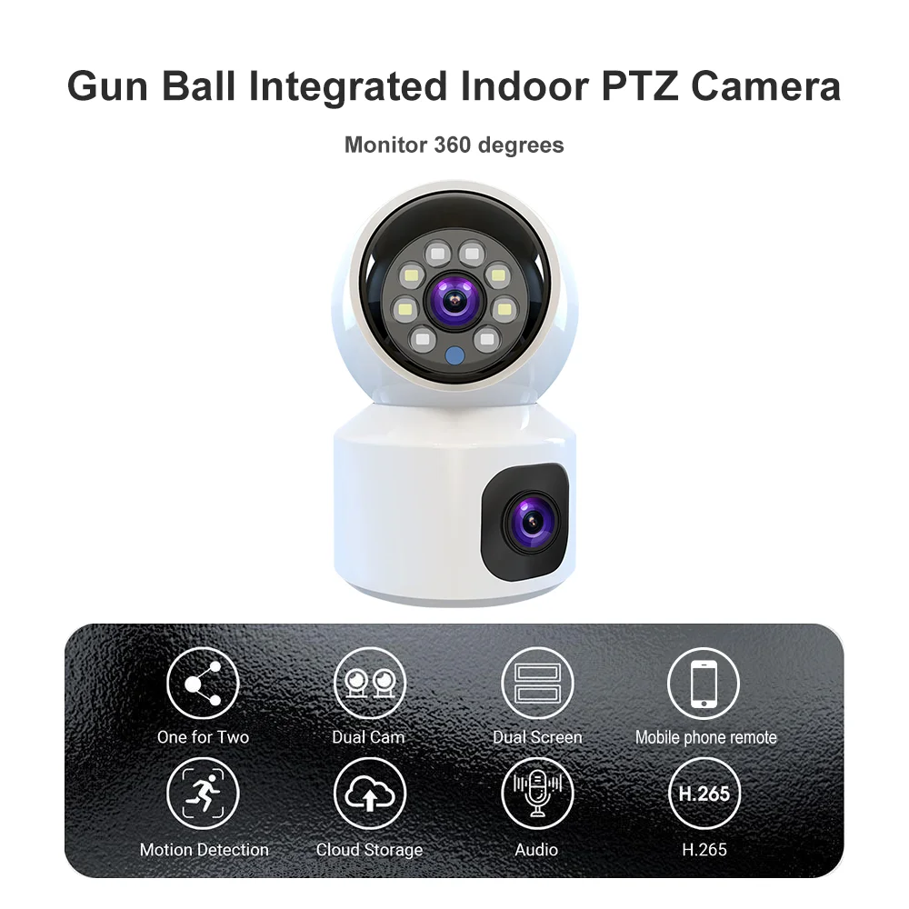 HD Mini Camera Wifi Wireless Dual Lens 8MP IP Cameras Smart Night Vision CCTV Security V380 Pro PTZ Camara Indoor Baby Monitor