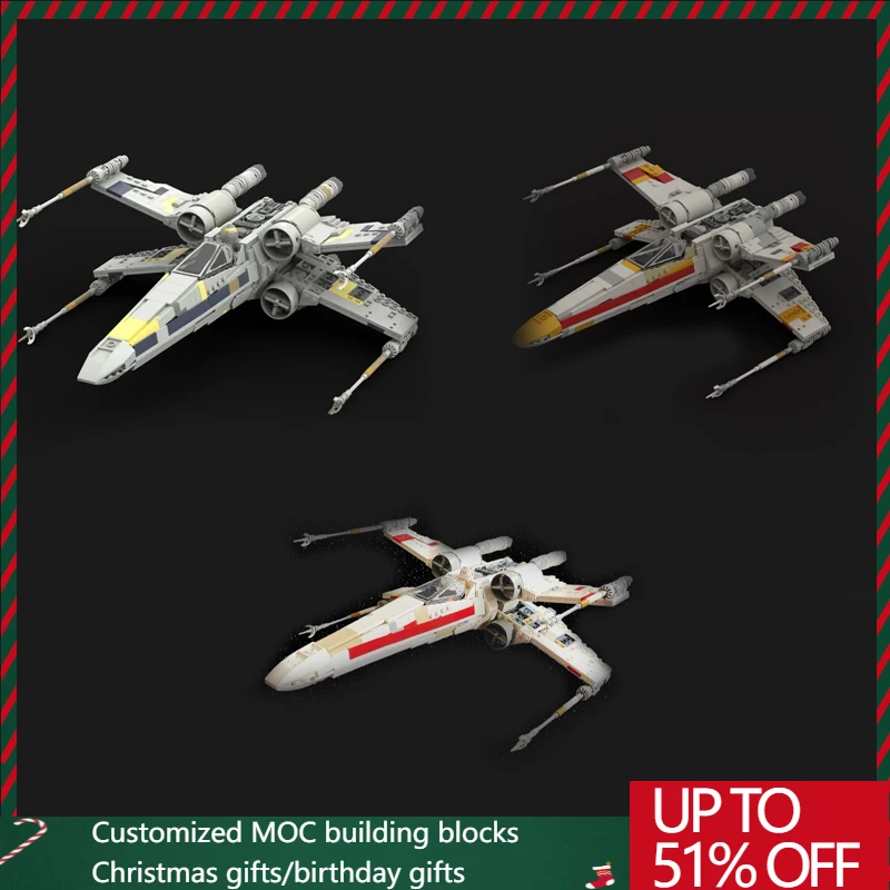 

NEW 1239 PCS Star Battle Movie MOC T-65 X-Wing Space Fighter Model DIY Creative Ideas Child Toy Assembly Puzzle Birthday Gift