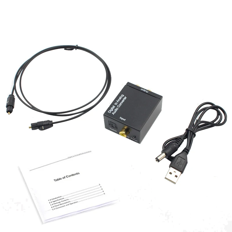Optische Coaxiale Toslink Digitaal Naar Analoog Audio Converter Adapter Rca L/R 3.5Mm