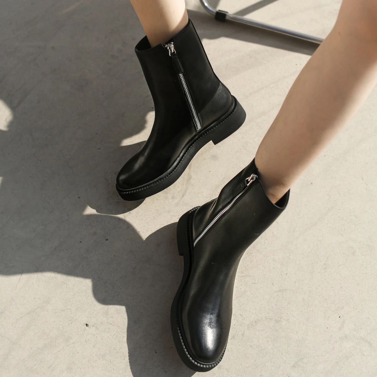 2022 Autumn Women Shoes Chelsea Boots Fine Soft Black Genuine Leather Women Boots