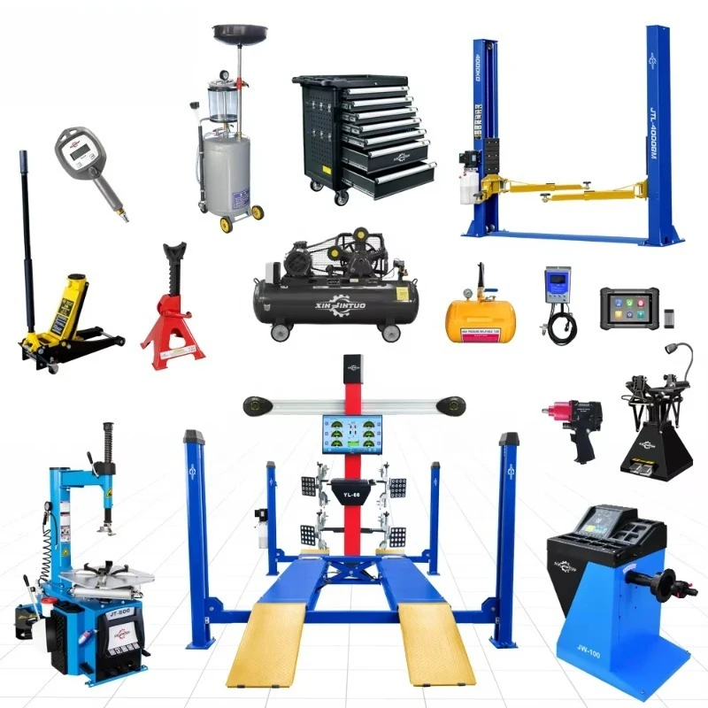 

CE Approved Full Set Vehicle Repair Equipment - Four Post Car Lift And 3D Wheel Alignment Machine for Auto Service