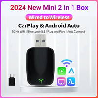 New Wired To Wireless Carplay Android 2 In 1 Automatic Adapter Car Gadget Smart Box Plug and Play 5Ghz Wifi Fast Connection