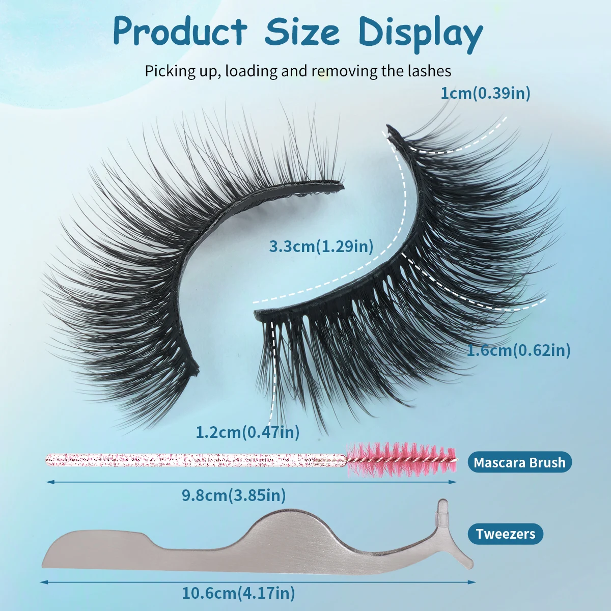 MAGEFY Fake Eyelashes Glue Free 5 Pairs Manga Lashes with Tweezers Mascara Brush Soft Natural Cat Eye Lashes Extension Beauty