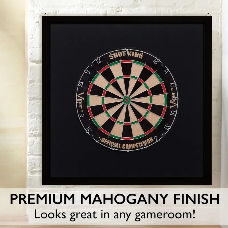 Wood Framed Dartboard Backboard, Dark Mahogany Finish