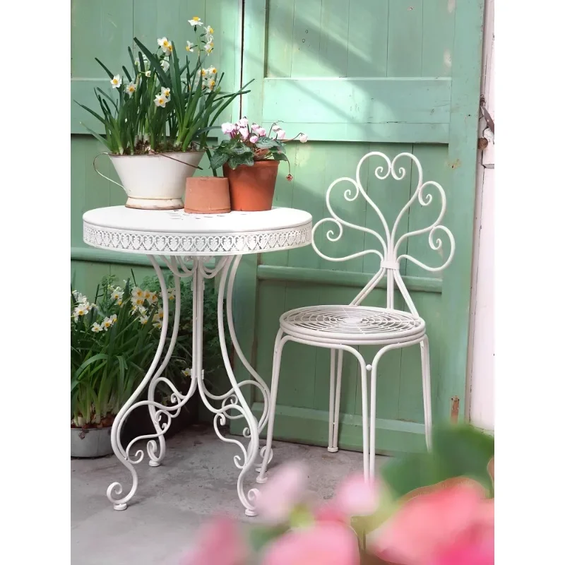 Outdoor table and chair combination courtyard outdoor balcony garden terrace wrought iron leisure waterproof home decoration sma