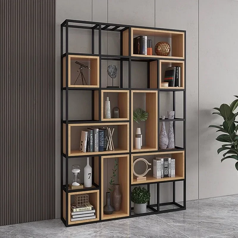 American Industrial Office Iron Partition Shelf Floor Loft Restaurant Decorated Living Room Bookshelf Estanteria Furniture WKBS