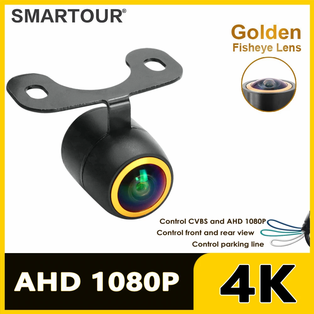 

SMARTOUR Golden Lens 1920x1080P Car Rear View Camera 180° Full HD Night Vision Reverse AHD Fisheye Vehicle Parking Camera