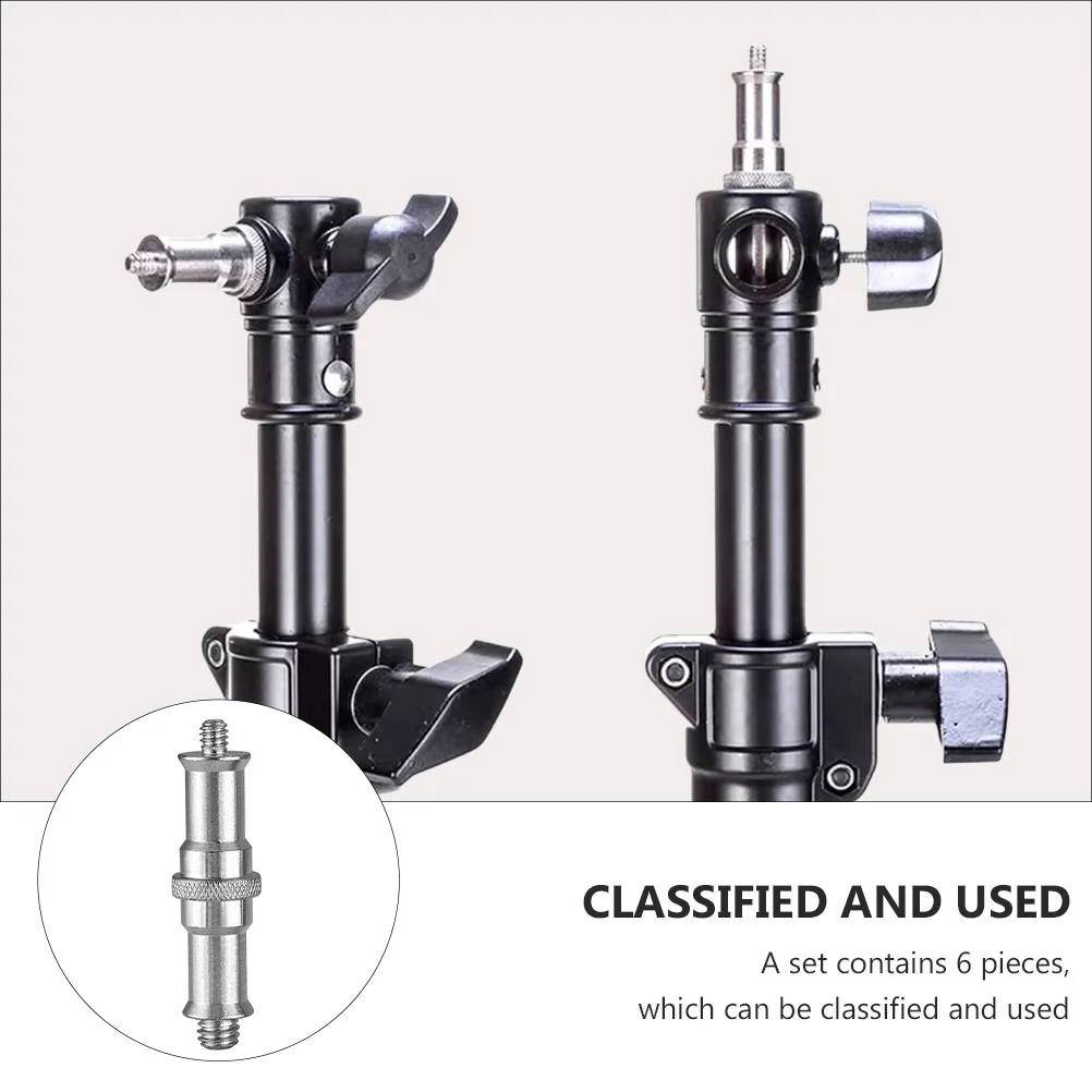 

6pcs 1/4 To 3/8 Inch Screw Adapter For Camera Flash Light Stand Mount Spigot Converter Cold Shoe Adapter Metal Accessory