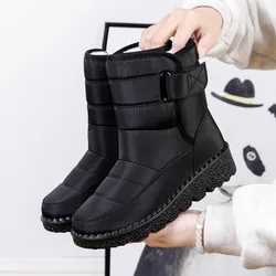 Botas de tornozelo de plataforma deslizantes macias para mulheres, sapatos de neve casuais para senhoras, impermeável, novo, inverno