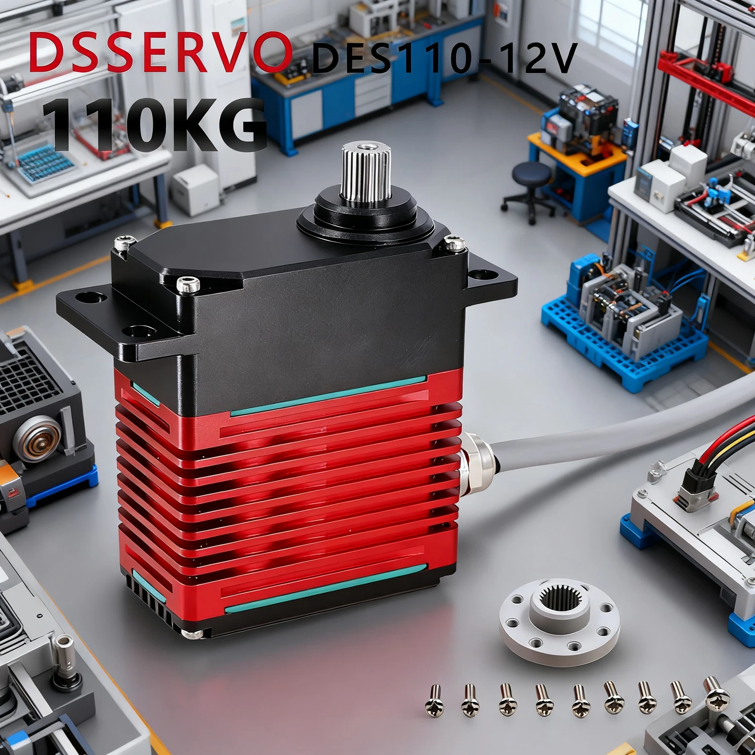 DSservo DES110 110kg 高トルク産業用ブラシレスモーターサーボ防水ハイパワー 12V/24V RC ロボットドローン DIY パーツ用