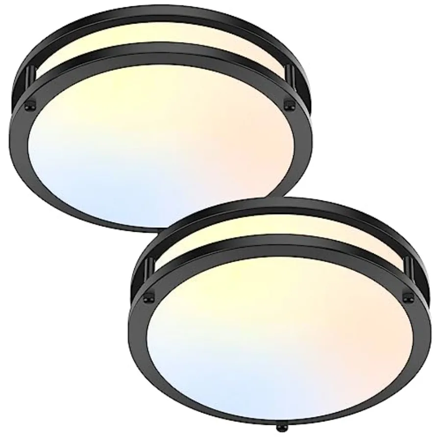 Flush Mount Ceiling Light, 30W 4000Lm 5CCT Dimmable LED Ceiling Light Fixture, 2700K/3000K/4000K/5000K/6500K Adjustable 10 Inch