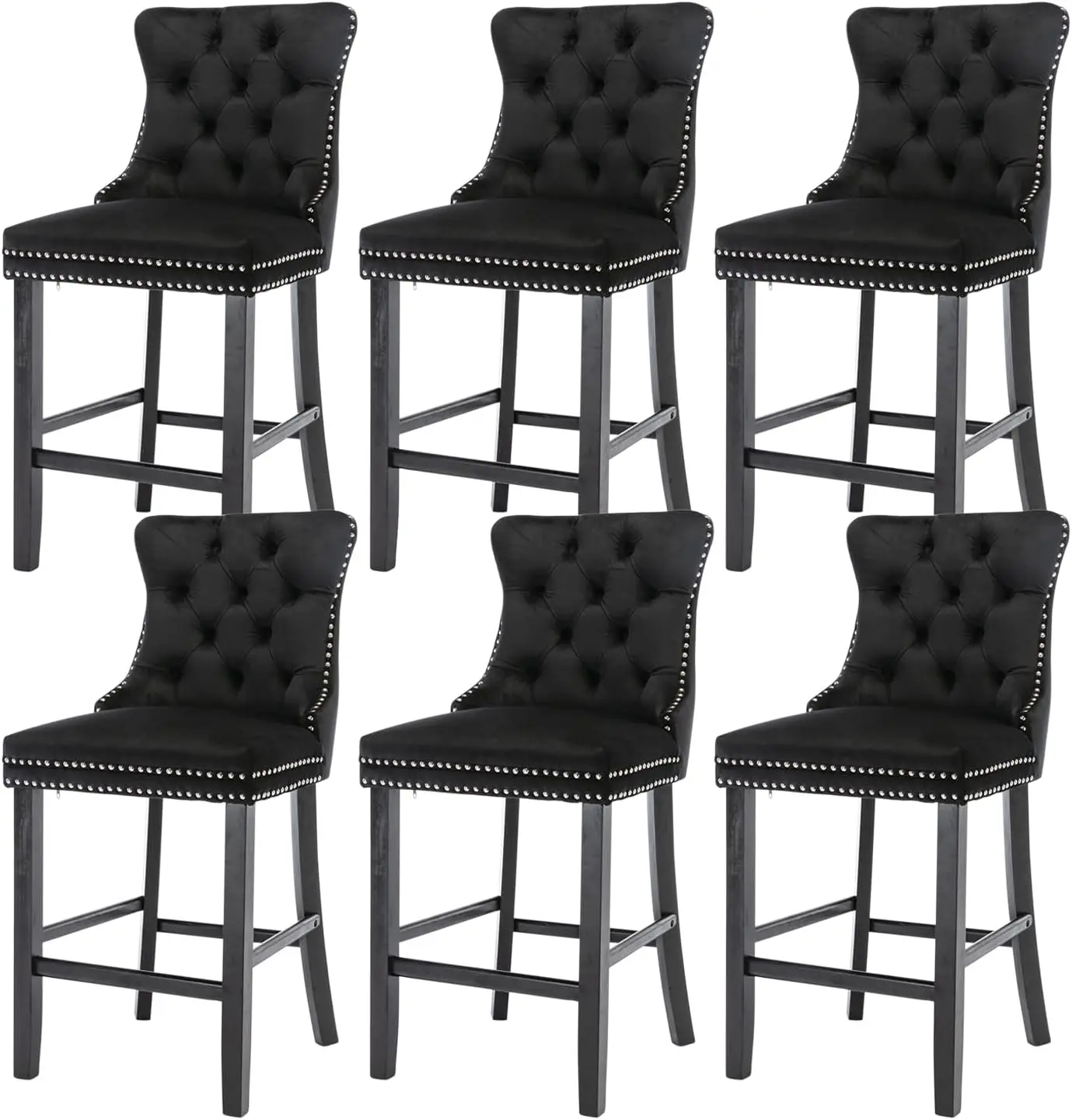 Kiztir Black Bar Stools Set Of 6, 27