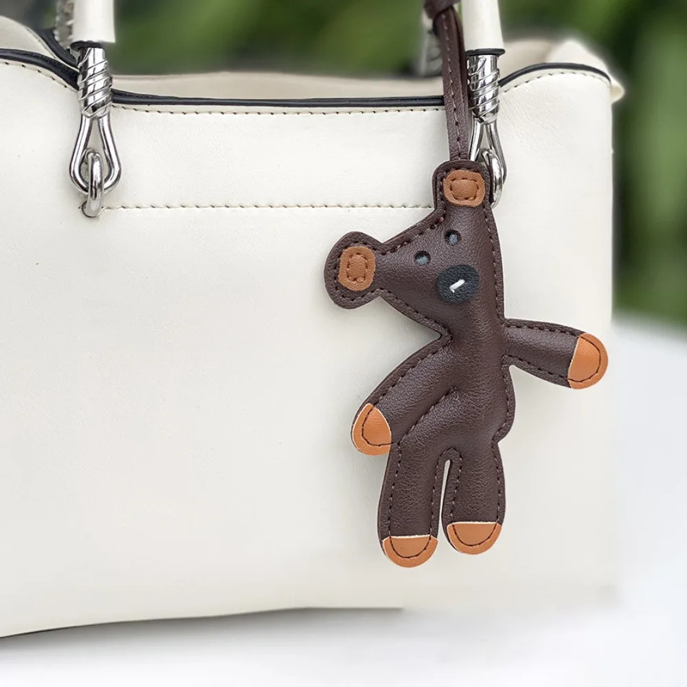 

Прочная искусственная кожа, подвеска в виде сумки с медведем, мультяшная мягкая сумка, очаровательные украшения в форме медведя, автомобильный брелок, подвеска
