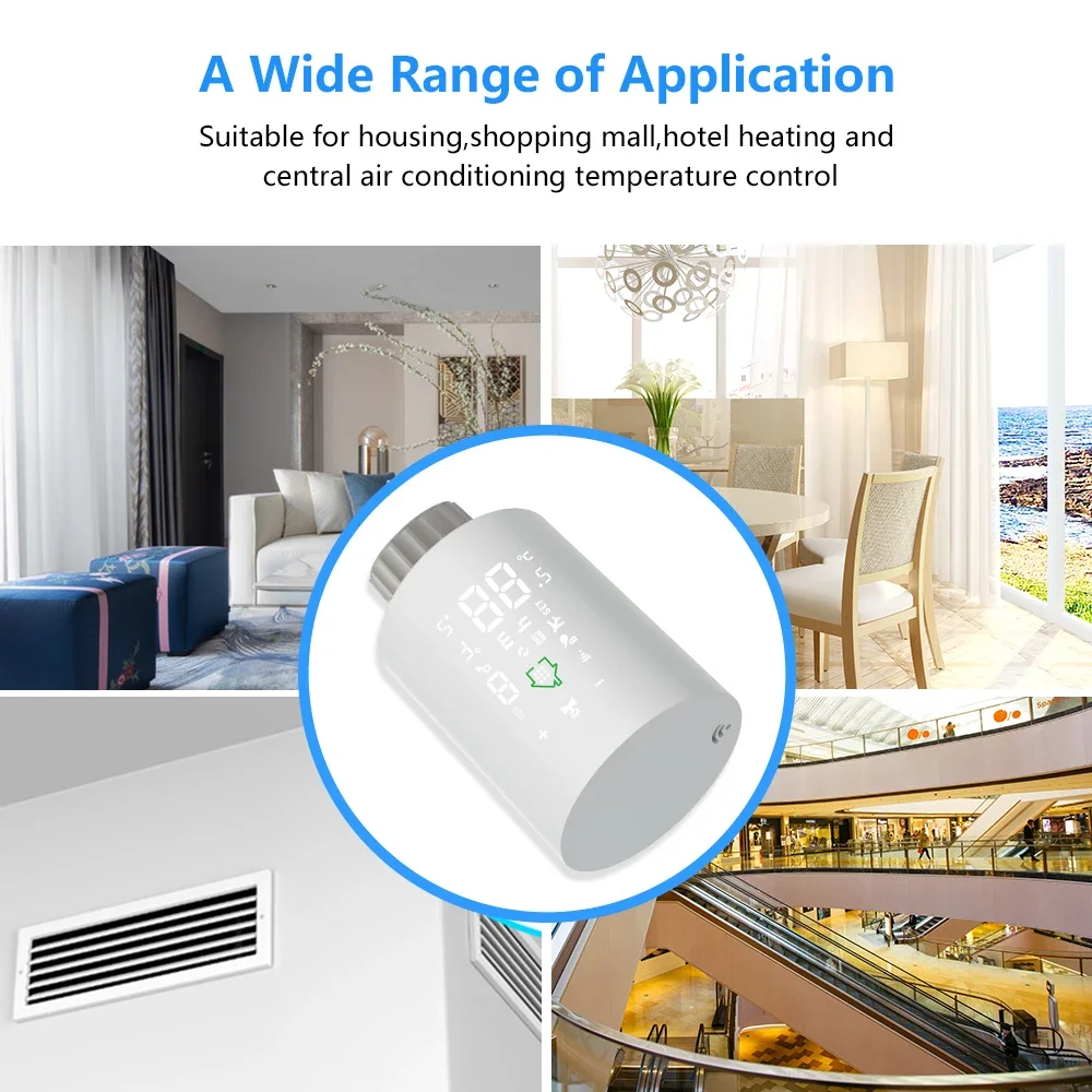 Tuya Zigbee 3.0 Thermostat Smart TRV Radiator Actuator Valve Thermal Head Programmable Temperature Controller Alexa Google Home