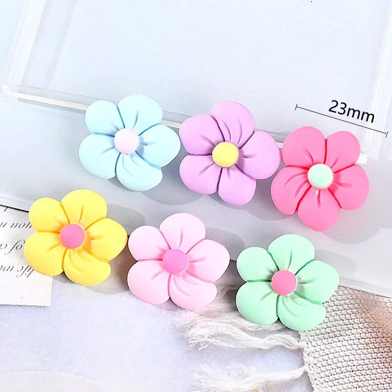 10-50Pcs Artificial Flowers Resin Flatback Cabochon Kawaii Resin Craft Decoration Miniature Resin Accessories DIY 23MM Lock pick