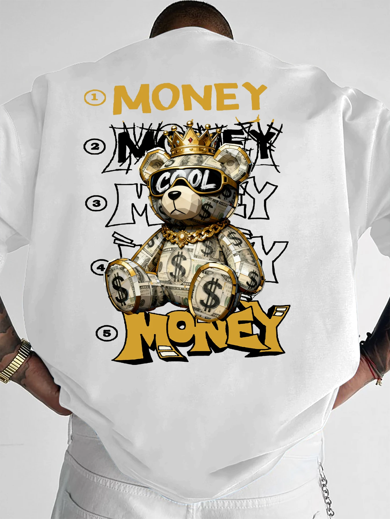 Street Fashion Graffiti - Oversized T-shirt voor heren, Dollar Bill