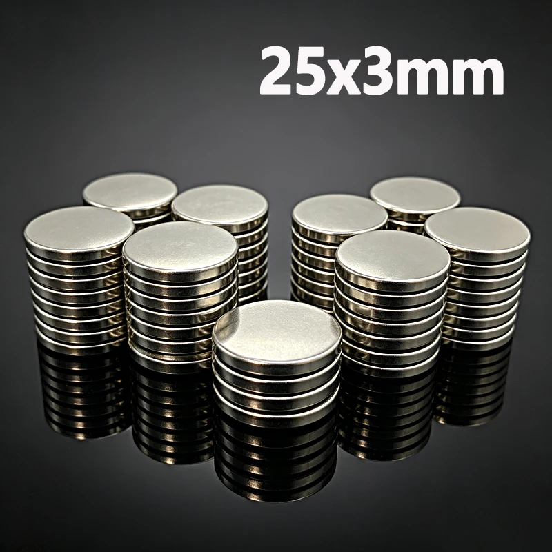 25x3mm Magnet N35 NdfeB Neodymium Magnet 2-100pcs Round Shape 25*3mm Magnet Accessory Permanent Magnetic Imanes