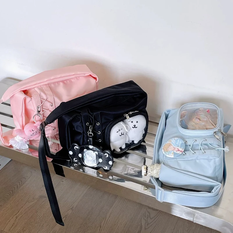 Lta Bag Original Wide Shoulder Strap Versatile Daily Nylon Lightweight 10cm Transparent Baby Bag Commuter Student Shoulder Bags