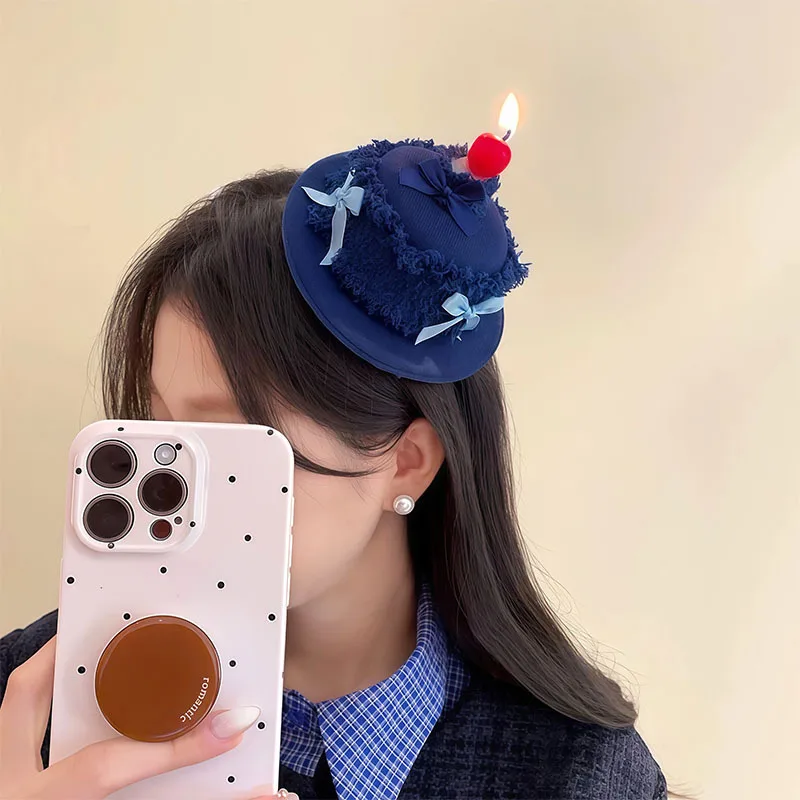 

Women's Hair Clips Birthday Denim Cherry Cream Cake Funny Fashion Kawaii Sweet Creative versatile Hair Accessories Girls Cute