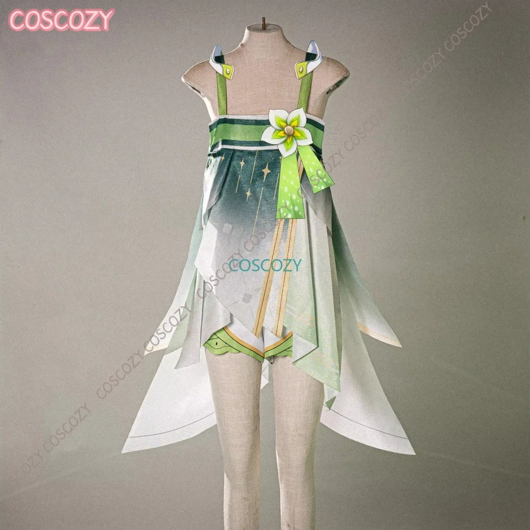 Game Verina Cosplay Costume Wig Wuthering Waves Dress Earrings Hairband Stockings Halloween Party Women Game Green Lolita Dress