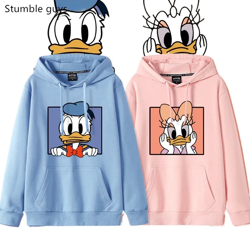 

Lovers Disney Donald Duck Daisy Duck Hooded Hoodie Women Sweater Loose Cartoon Couple Hooded Coat Anime Hoodie Oversized Hoodie