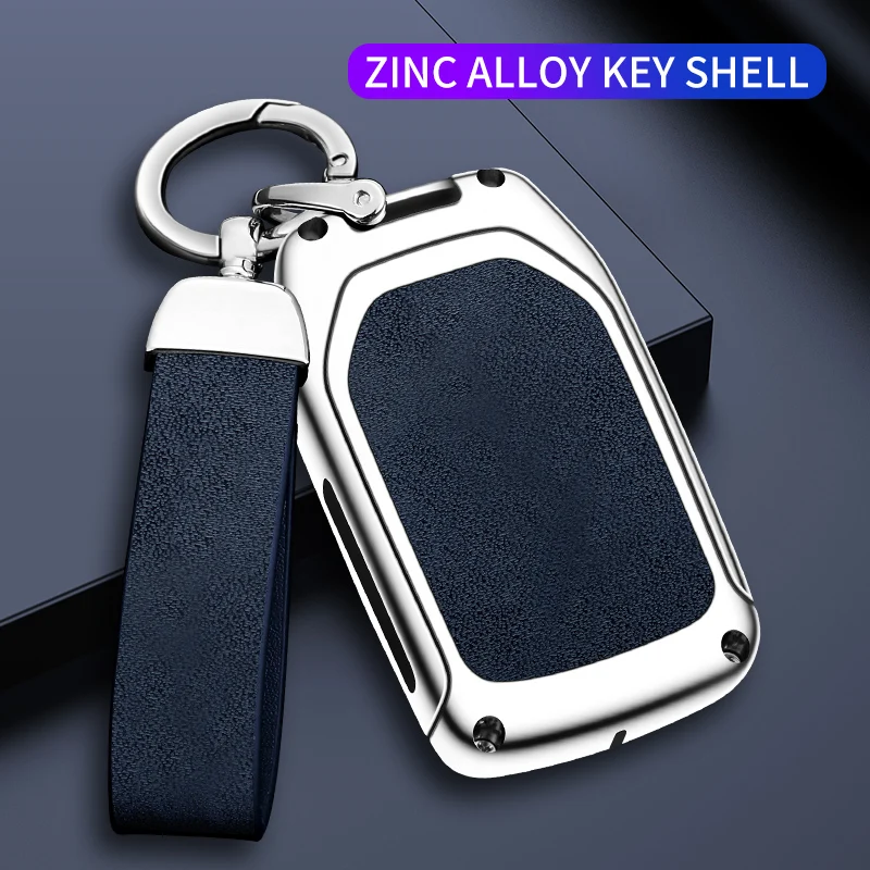 New Zinc Alloy Leather Car Key Case Cover Fob Shell for Chevrolet Silverado Suburban Tahoe for GMC Yukon Sierra Acadia Terrain