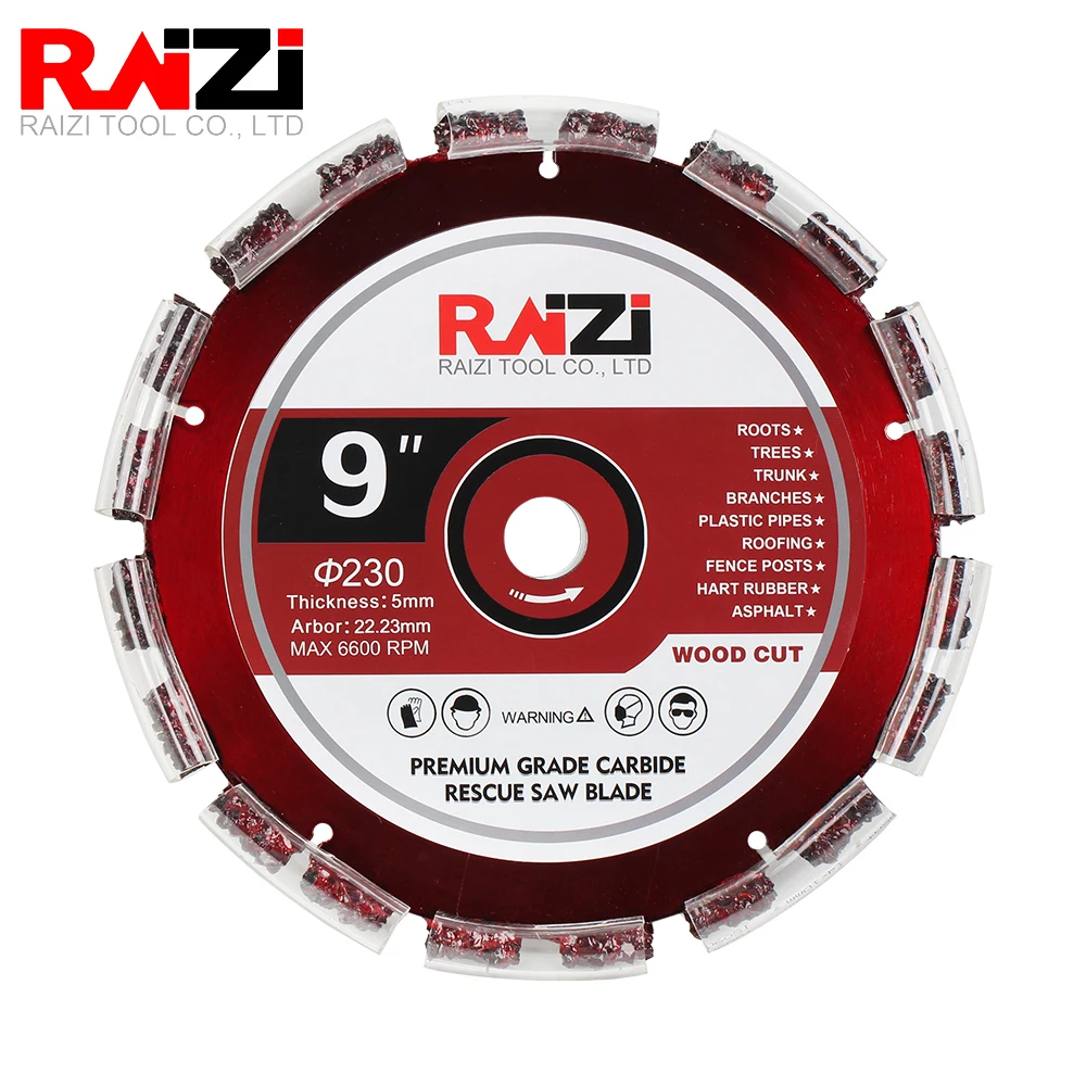 Raizi 1Pc Premium Grade Demolition Carbide Fire Rescue Saw Blade 125mm/230mm/300mm/350mm Saw Blade Concrete Cutting Disc Blade