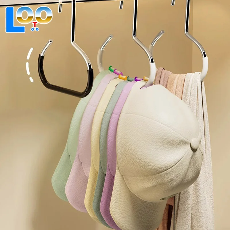 10pcs วงกลมแหวนแขวนหมวก 8 หมวกชั้นวางเบสบอลหมวก Organizer ผ้าพันคอผ้าเช็ดตัว Tie ผู้ถือสําหรับตู้เสื้อผ้าประหยัดพื้นที่