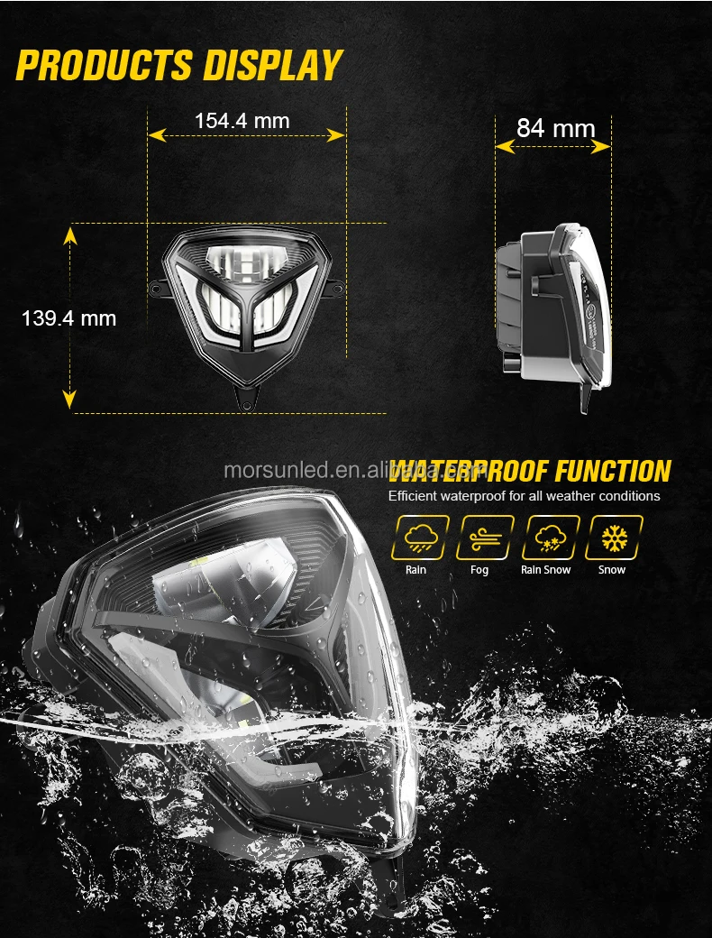 

Factory Hot Selling Morsun E-mark Approved LED Motorcycle Headlight for 2020-2022 BETA Enduro Dirt Bike LED Lighting System Acce