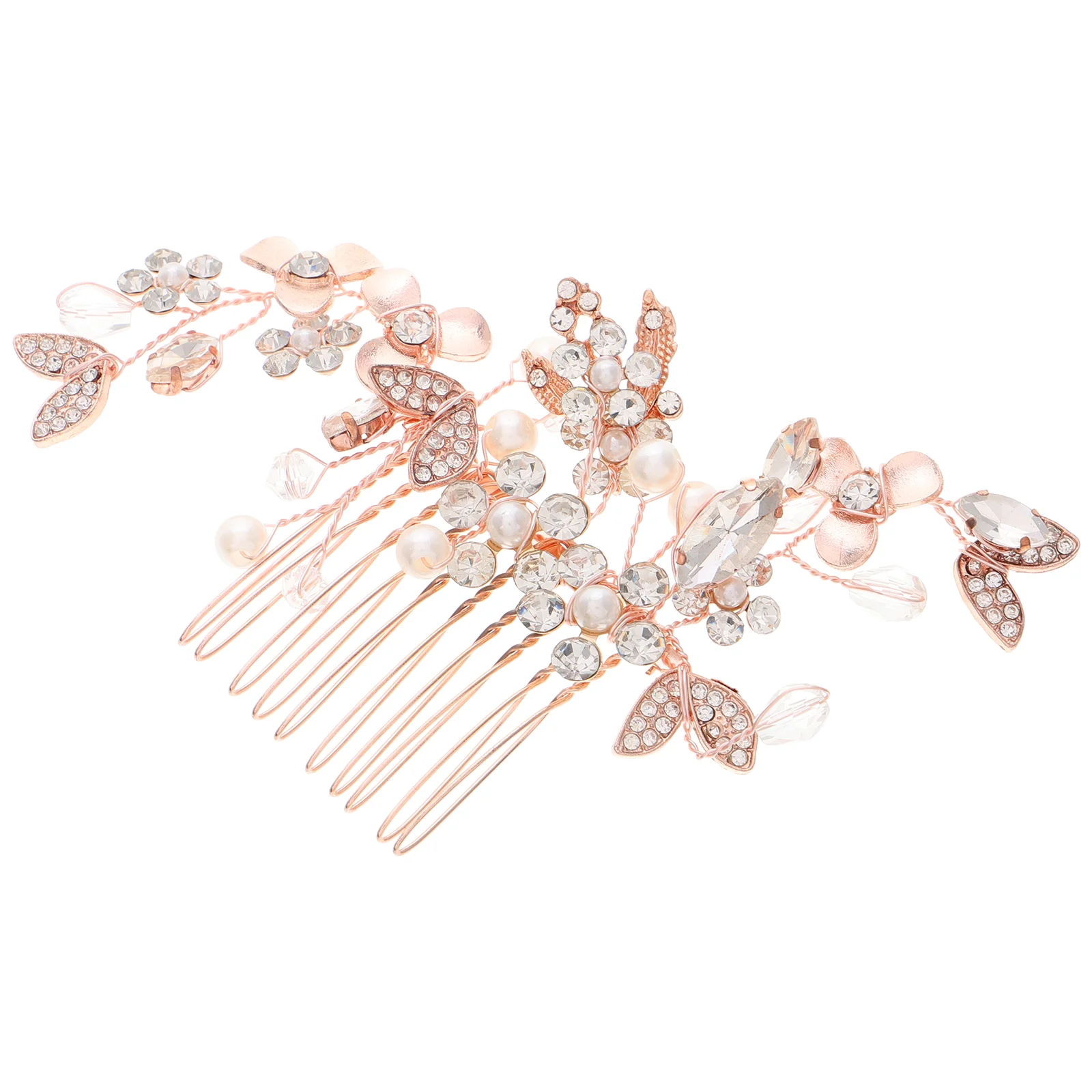 Bridal Hair Accessories Comb Clips Layered Pearl Headpiece Prom Golden Bridesmaids Rhinestone Wedding