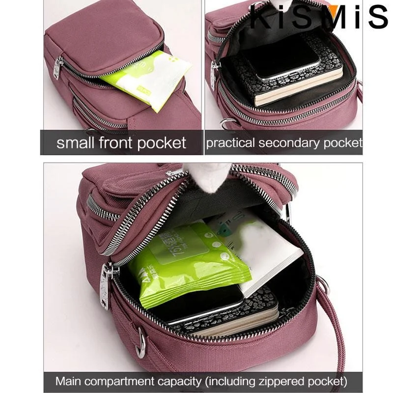 Fashionable 3 Compartment Shoulder Bag Convertible Crossbody Purse for Womens Daily Use Outings