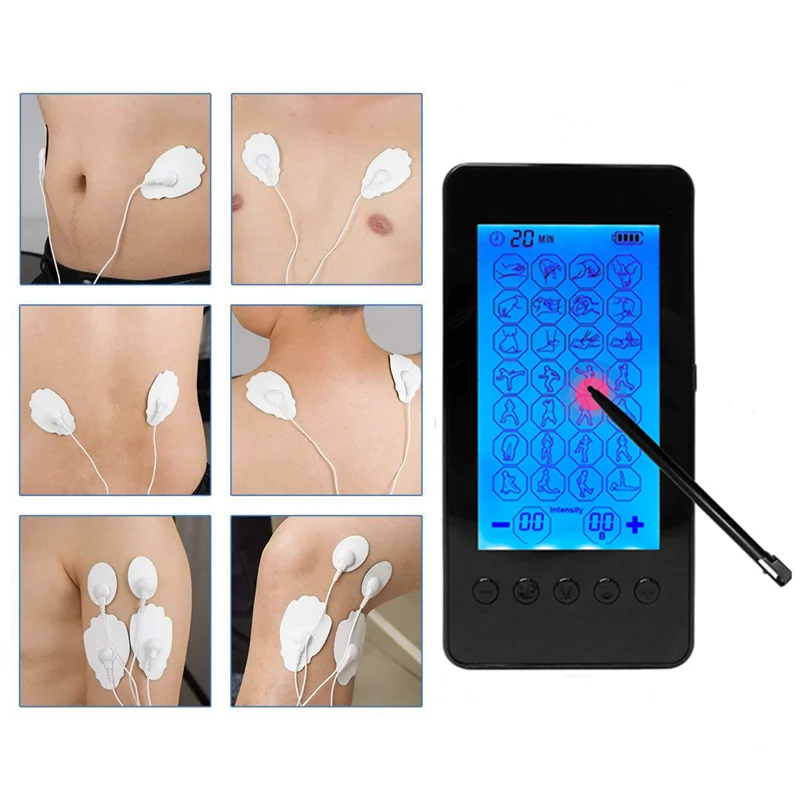 

Electrode Pads Massager Electric Tens Massage Machine Acupunture Digital Therapy Pulse Stimulator Body Slimming Neck Massager