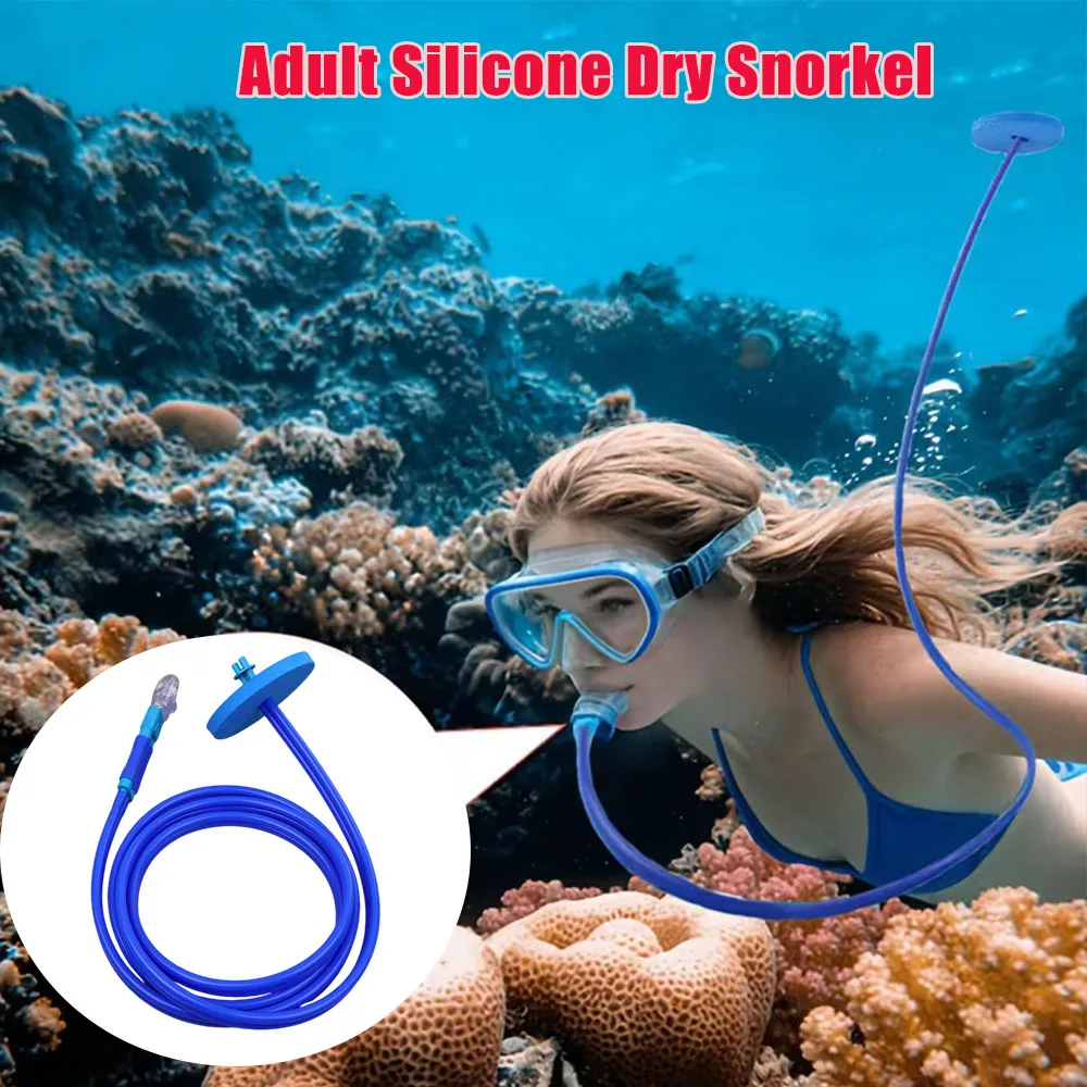 Equipo de Snorkel Seco Completo para Adultos, Equipo de Respiración Subacuática de Silicona para Natación, Buceo Libre, Snorkel, Pesca Submarina y Buceo con Escafandra