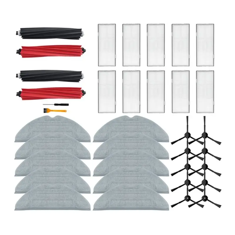 

A66Z Main Side Brush HEPA Filter Mop Cloth Dust Bag As Shown Robot Vacuum Cleaner Parts For Roborock S8 Pro Ultra S8 S8+ Accesso
