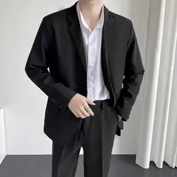 4-A85   Hong Kong Style Trendy Casual Suit Jacket Men's Spring and Autumn Duffianai Fried Street Loose Ins Handsome Small Suit