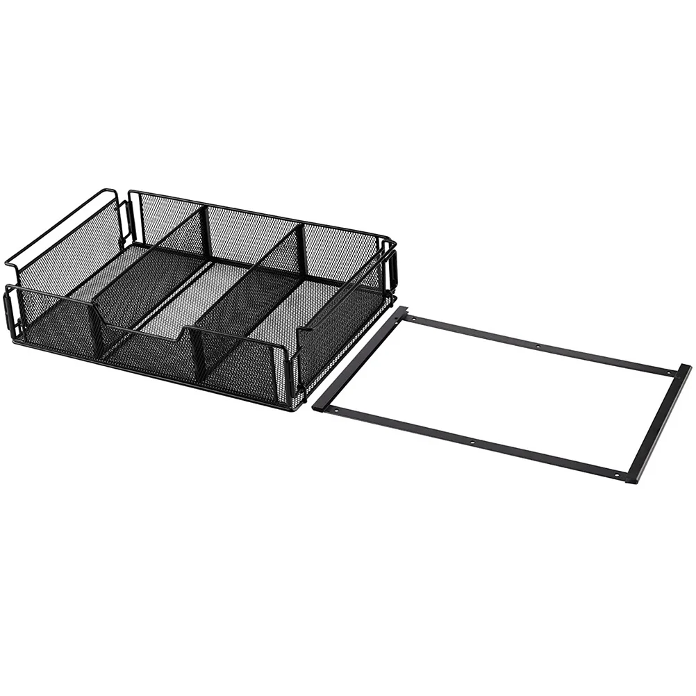 

Metal Drawer Organizer Storage Box Mesh File Holder for Office Home Desk Iron Storage Black Magazine Holder