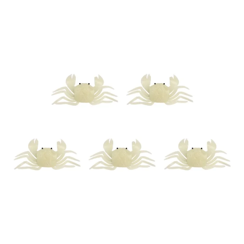 

5PCS Simulated Crab Bait Soft Silicone Portable Reusable Artificial Fishing Lure For Angling Luminous