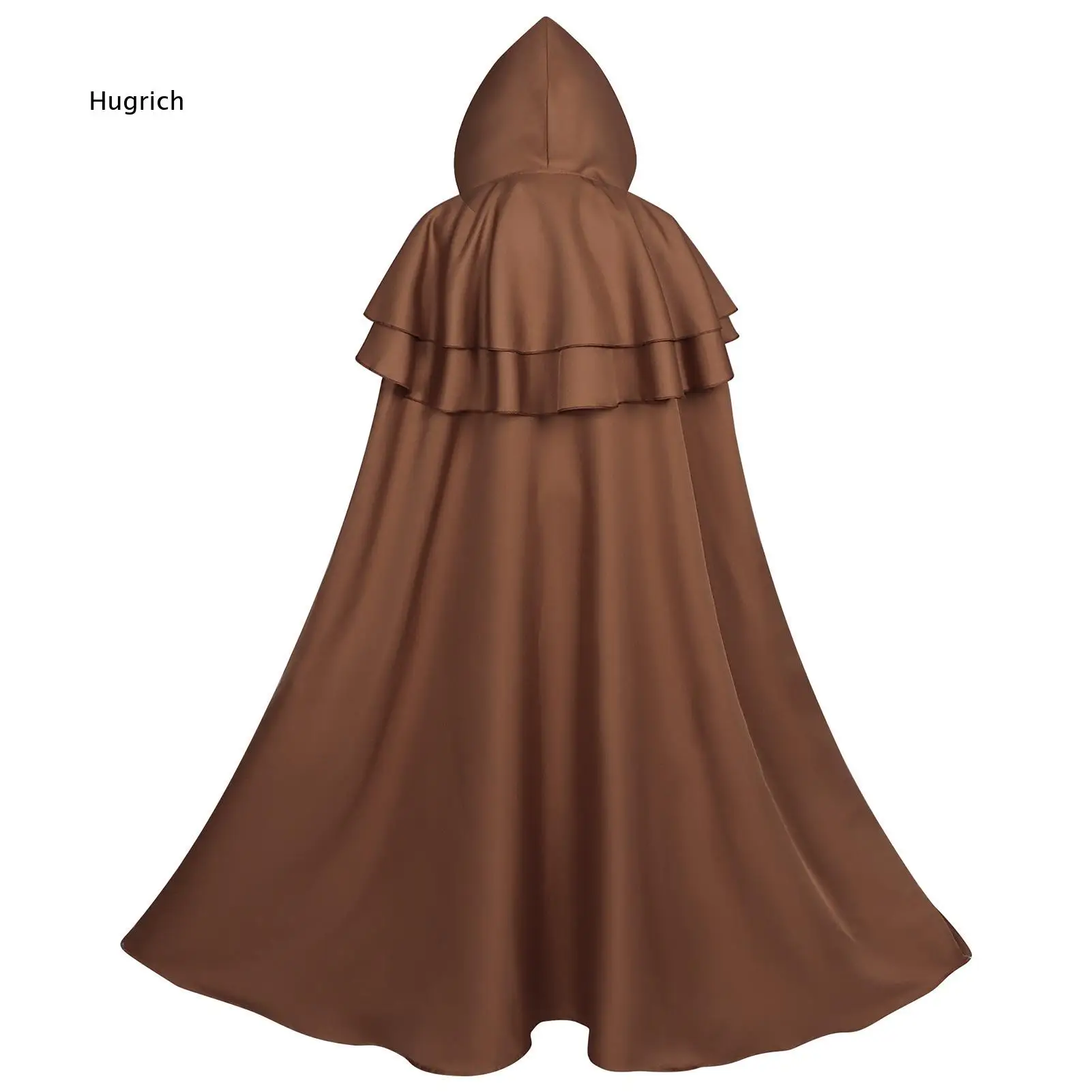 Medieval Retro Cloak Costume With Hood Knight Cape Cosplay Performance Party Dress Up Robe Halloween Stage Show Clothing