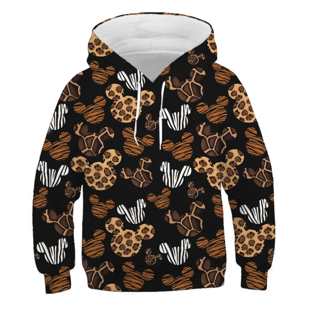 Sweat à capuche à col rond Disney Print Series pour garçons et filles, pull décontracté pour jeunes, mode automne et hiver, nouv