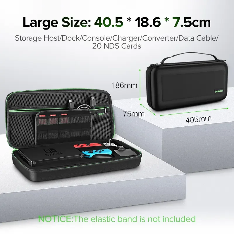 닌텐도 스위치용 UGREEN 휴대용 보호 여행용 케이스 (블랙)