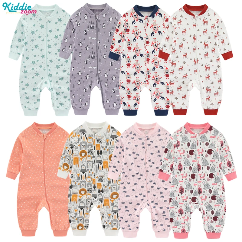 Baby Zipper Romper 2022 Winter Newborn Cotton Jumpsuit 1/2/3Pcs Long Sleeve Printed Bodysuit for 0-24M Boy Girl Toddler Clothes