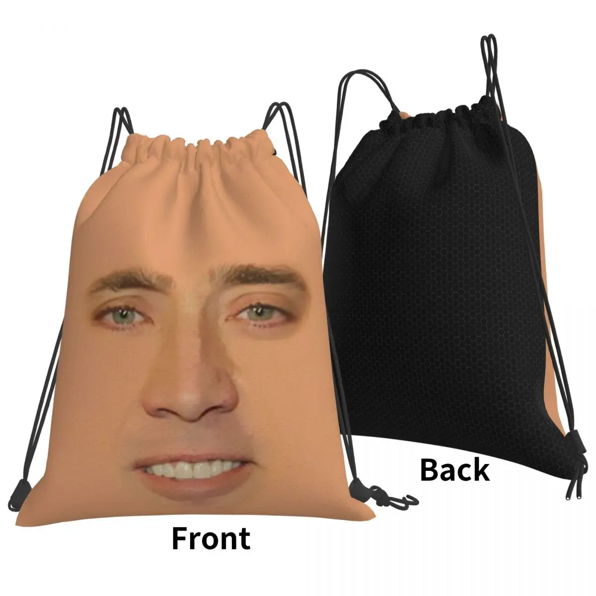 Nicolas Cage Full Face Backpacks Multi-function Drawstring Bundle Pocket Sports Bag Book Bags for Travel School