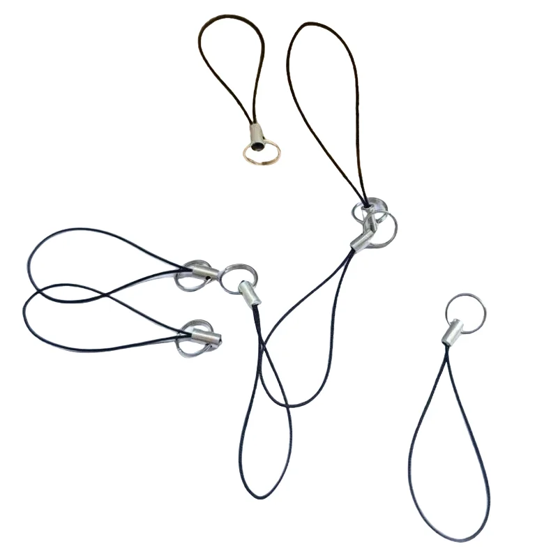 Mini Lanyard Phone Ring Strap for Mobile Phone Lanyard Cell Split Ring Strap for Cellphone USB Drive Keychain DIY (6 Pieces)