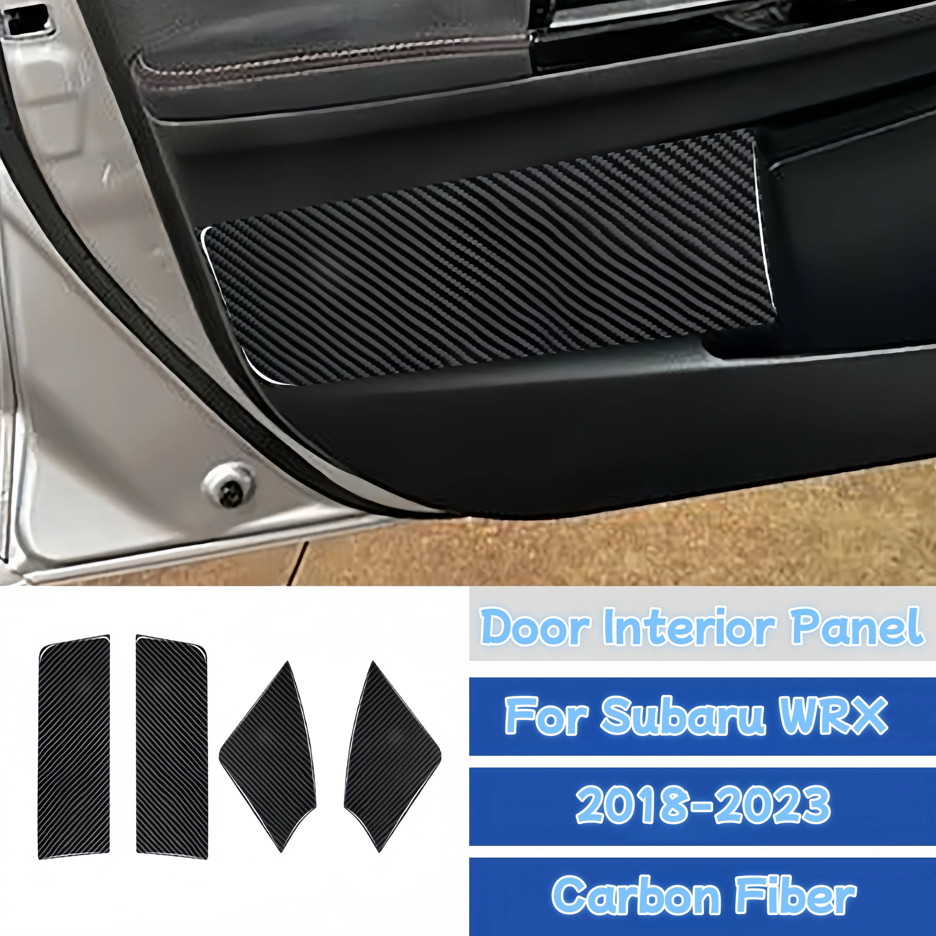 

For Subaru WRX 2018-2023 Carbon Fiber Car Interior Front Rear Door Side Panel Trim Cover Decorative Sticker Accessories